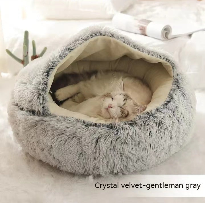 CozyPet Rides™ 2-in-1 Plush Soft Cat and Dog Winter Bed