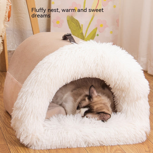 CozyPet Rides™ Splice Plush Pet Nest – Portable Warm Dog & Cat Bed