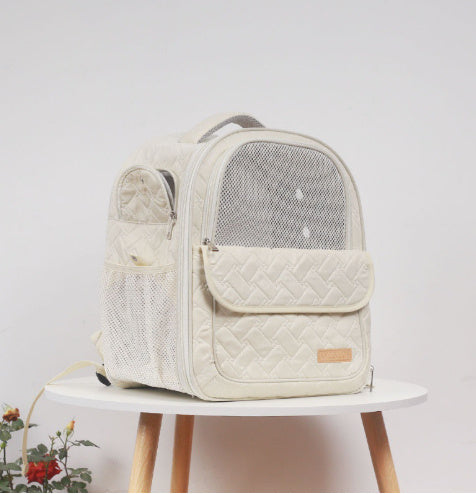 CozyPet Rides™ Portable Cat Backpack – Breathable Embroidered Travel Pet Carrier