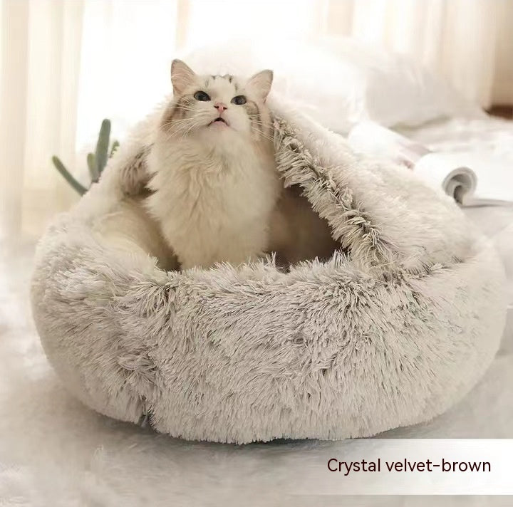 CozyPet Rides™ 2-in-1 Plush Soft Cat and Dog Winter Bed