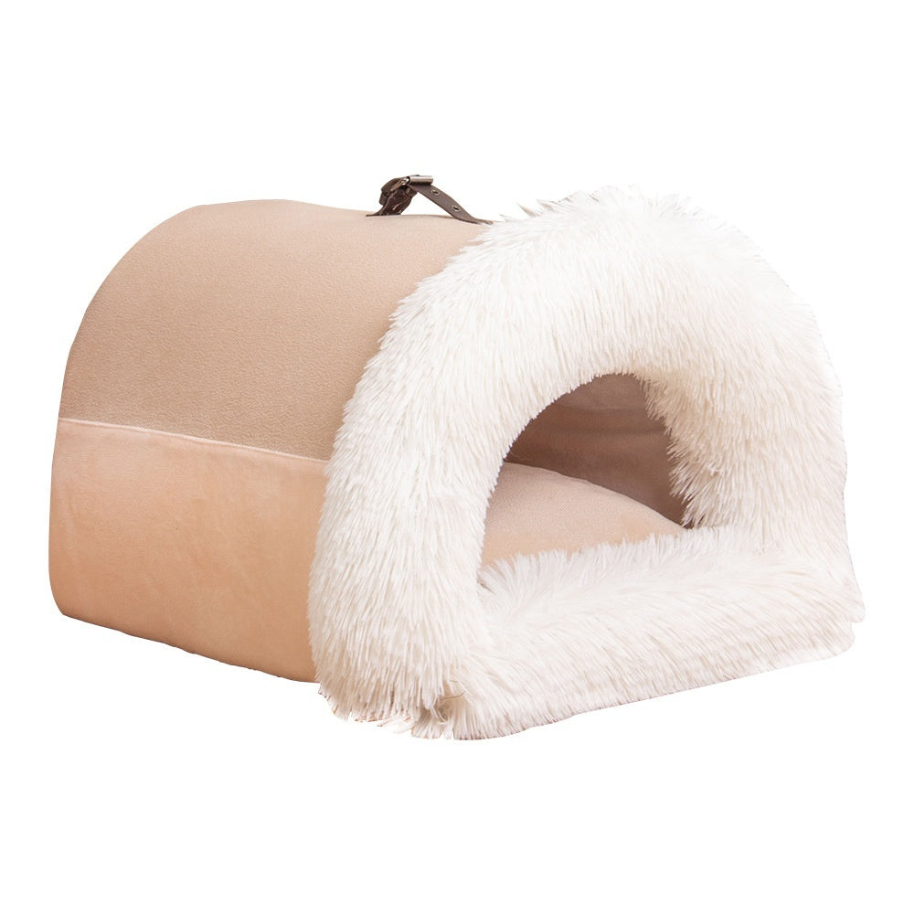 CozyPet Rides™ Splice Plush Pet Nest – Portable Warm Dog & Cat Bed