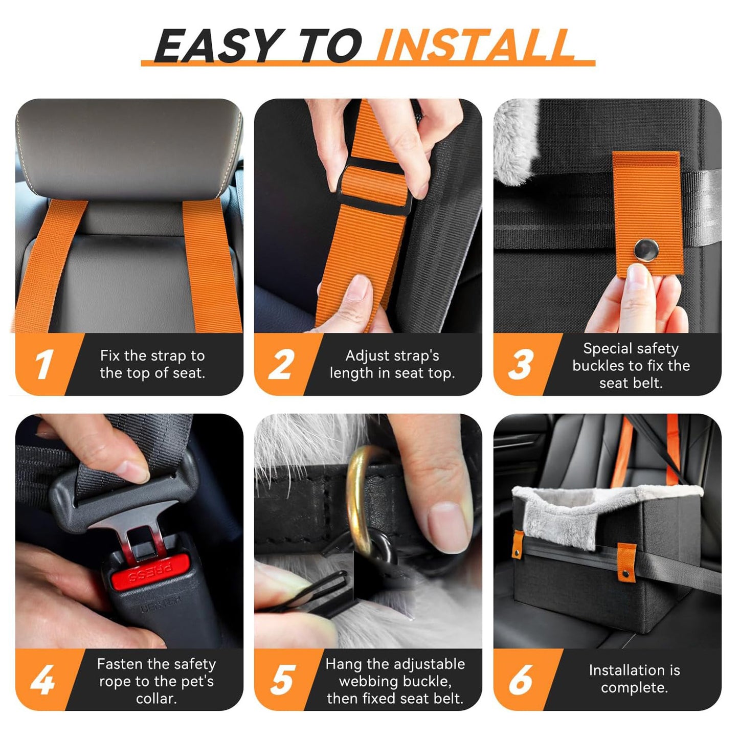 CozyPet Rides™ Portable Dog Booster Seat (With Safety Clip)