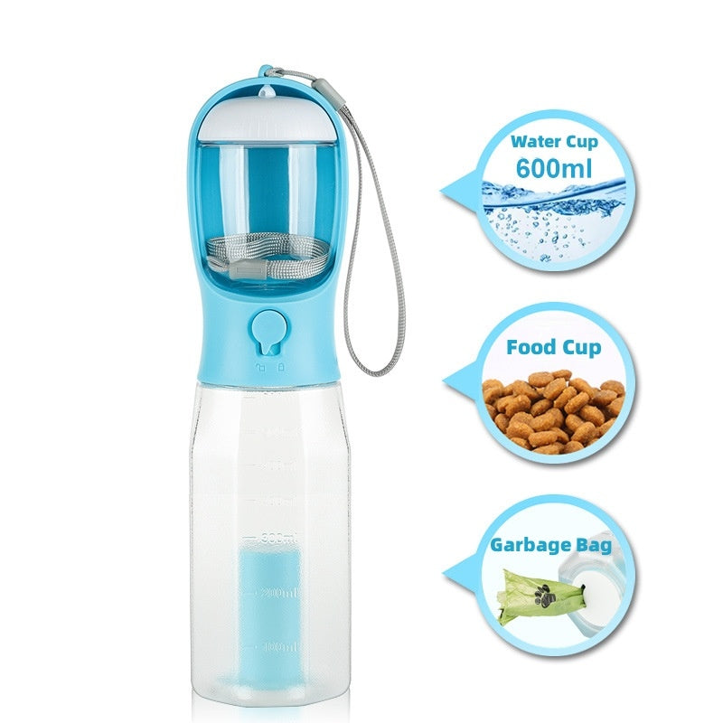 PawPort 3-in-1 Dog & Cat Water Bottle – Feeder, Drinker & Poop Dispenser