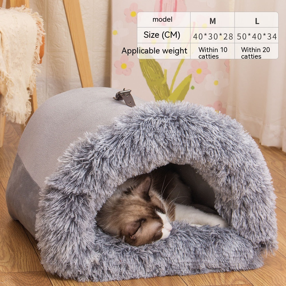CozyPet Rides™ Splice Plush Pet Nest – Portable Warm Dog & Cat Bed